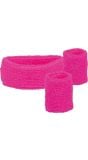 Zweetbandjes set neon roze