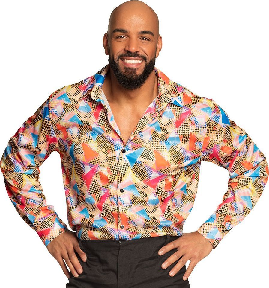 Retro disco blouse heren pailletten Feestkleding
