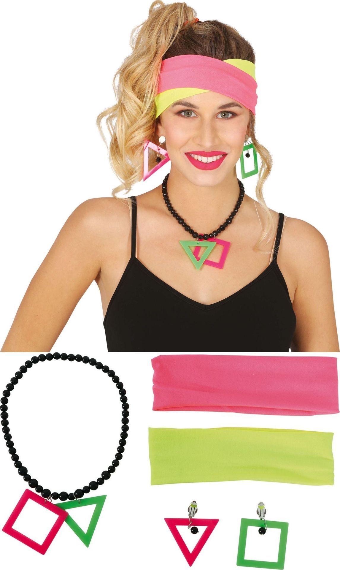 Neon Pentagram oorbellen - Retro jaren 80 acryl creolen - overdreven geometrische dames en meisjes sieraden voor jaren 90 kostuumfeest, Halloween, esthetische gelegenheden, legering, acryl