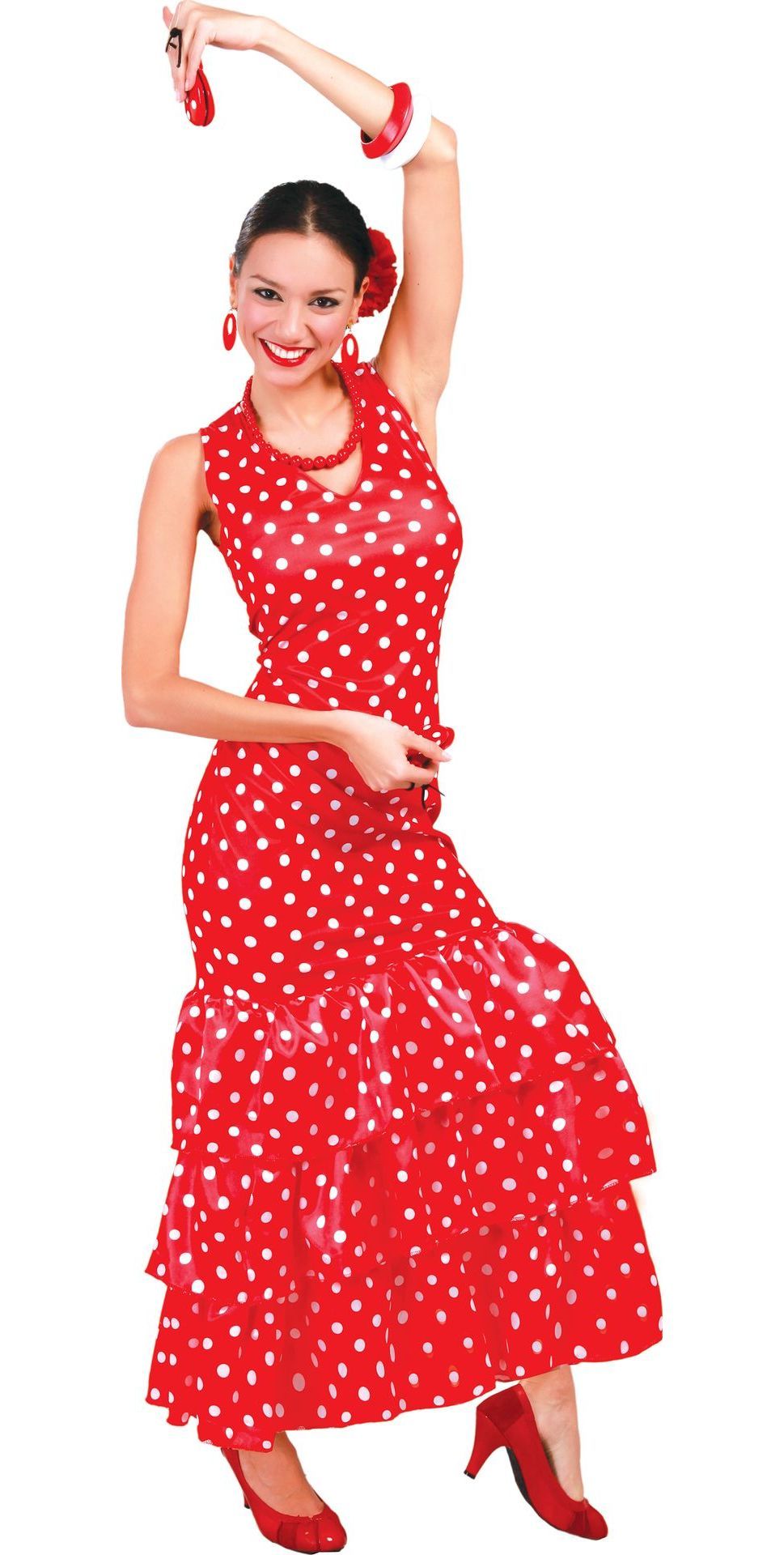 Flamenco jurk / Spaanse jurk dames zwart rood | Flamenco Jurken Dames