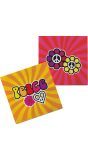 20 Retro peace hippie thema servetten
