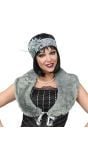 20s flapper accessoire set grijs dames