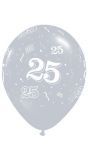 25 jaar zilveren party ballonnen 25 stuks