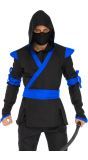 5-delig blauw ninja kostuum