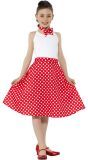 50s polka dot rok rood