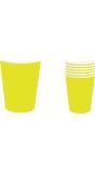 6 papieren drinkbekers neon geel 240 ml