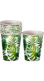 6 papieren drinkbekers palmbladeren 240 ml