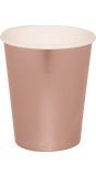 6 papieren drinkbekers roségoud 240 ml