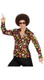 60s hippie bloemen blouse mannen