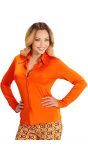 70s blouse dames oranje