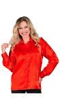 70s disco blouse satijn rood vrouwen