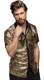 80s disco shirt goud heren