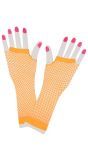 80s lange visnet handschoenen oranje