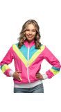 80's neon roze trainingsjasje dames