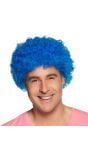 Afro pruik blauw poppy