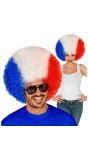 Afro pruik Franse supporter