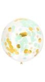 Ballon XL met confetti goud mint