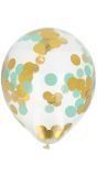 Ballonnen met confetti goud mint