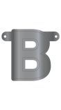 Banner letter B metallic zilver