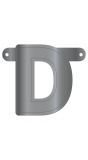 Banner letter D metallic zilver