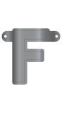 Banner letter F metallic zilver