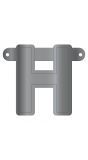 Banner letter H metallic zilver
