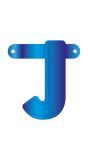 Banner letter J blauw