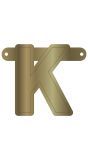 Banner letter K metallic goud