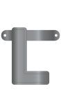 Banner letter L metallic zilver