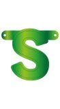 Banner letter S lime groen