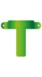 Banner letter T lime groen