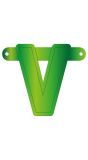 Banner letter V lime groen