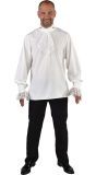 Basic blouse man creme wit
