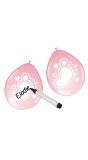 Beschrijfbare ballon baby roze 6 stuks