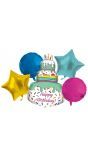 Birthday cake set folieballonnen