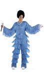 Blauw jaren 70's popster pak