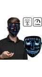 Blauw LED Horror Masker met Killer Smile halloween