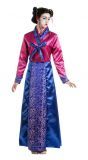 Blauw roze Chinese jurk