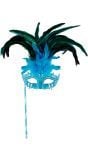 Blauw venetiaans masker op stok