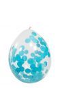 Blauwe confetti ballonnen 4 stuks