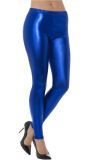 Blauwe jaren 80 metallic leggings