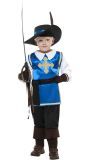 Blauwe kinderen musketier outfit