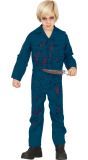 Blauwe Michael Myers jumpsuit outfit jongens