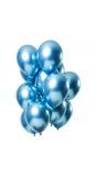 Blauwe mirror effect ballonnen 12 stuks