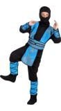 Blauwe ninja krijger outfit jongens