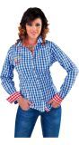 Blauwe tiroler blouse vrouw