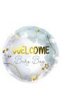 Blauwe welkom baby boy folieballon