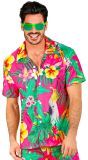 Bloemen Hawaii blouse roze mannen