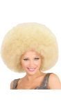 Blonde afro pruik extra groot