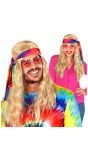 Blonde hippie pruik met hoofdband unisex